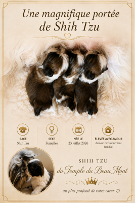 Shih Tzu - Une magnifique portée de chiots shih tzu